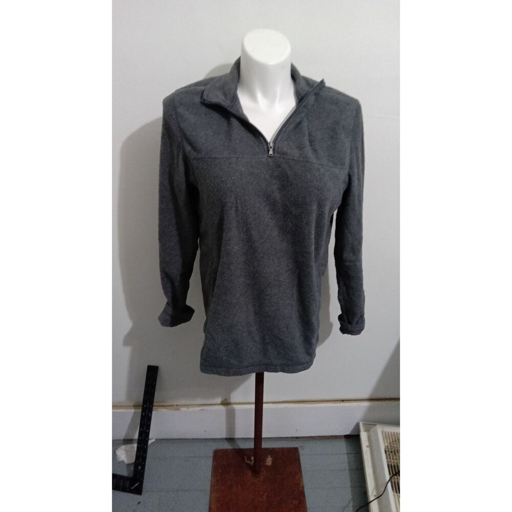 Croft & Barrow Gray Fleece Quarter-Zip Pullover Size M